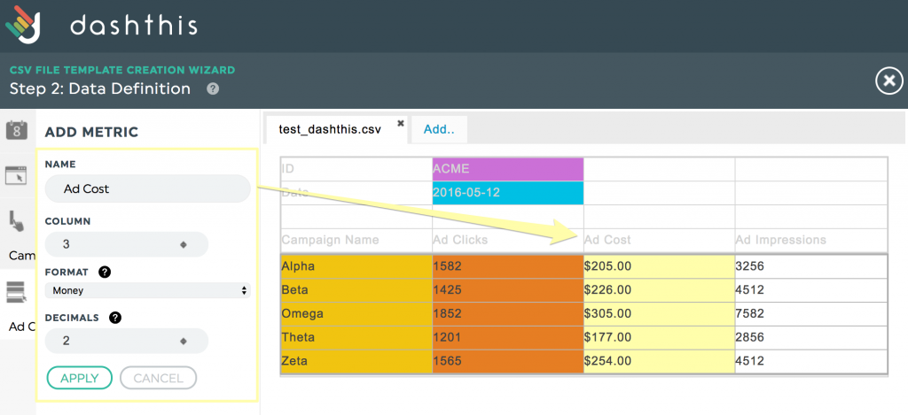 CSV - Metrics