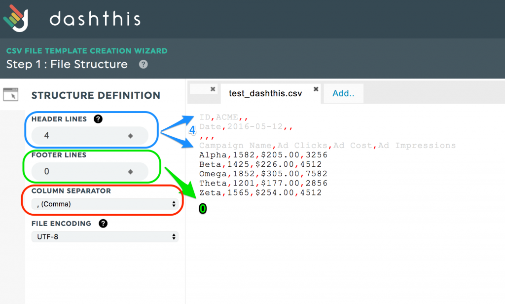 CSV - structure